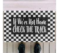 zerbino ingresso casa Caro Se non siamo a casa, controlla la traccia, zerbino bianco e nero per interni ed esterni