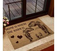 zerbino ingresso casa Casa è dove c'è Rawr - Zerbino di benvenuto facile da pulire con dinosauro