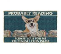 zerbino ingresso casa Corgi probabilmente sta leggendo, per favore aspettami, zerbino regalo per amanti dei libri, regalo per amanti dei cani