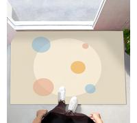 Zerbino Ingresso Casa da Esterno, 90x150 cm Tappetino Cerchi Colorati Antiscivolo e Lavabile Zerbino d'Ingresso Stile Semplice Ultra Assorbente Tappeto per Cane, Porta e Corridoio - Beige Chiaro