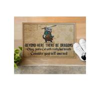 zerbino ingresso casa Gatto con la spada oltre qui c'è lo zerbino dei draghi