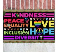 zerbino ingresso casa Gentilezza Pace Uguaglianza Amore Inclusione Speranza Diversità Zerbino di casa