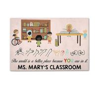 zerbino ingresso casa Idee personalizzate per il ritorno a scuola Insegnante Il mondo è un posto migliore Zerbino personalizzato per l'aula