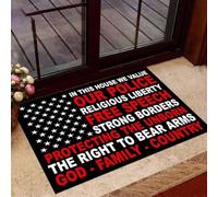 zerbino ingresso casa In questa casa diamo valore alla nostra polizia, alla libertà religiosa, allo zerbino nero