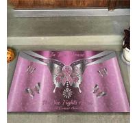 zerbino ingresso casa In questa casa nessuno combatte da solo - Zerbino con motivo in metallo per la sensibilizzazione sul cancro