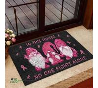 zerbino ingresso casa In questa casa nessuno combatte da solo - Zerbino di benvenuto facile da pulire per la sensibilizzazione sul cancro