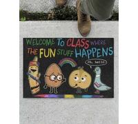 zerbino ingresso casa Insegnante piccione Benvenuti in classe Ritorno a scuola Zerbino carino e divertente