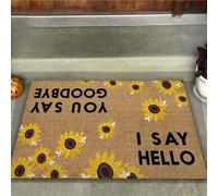 zerbino ingresso casa Io dico ciao, tu dici addio, simpatico zerbino di benvenuto facile da pulire con girasole