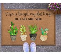 zerbino ingresso casa La vita in giardino è dura, tesoro mio, ma lo sei anche tu, zerbino divertente