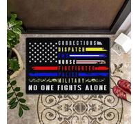 zerbino ingresso casa Nessuno combatte da solo Polizia Vigili del fuoco Infermiere Servizio di emergenza medica Militare Stati Uniti Tappetino per interni ed esterni