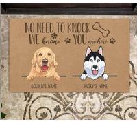 zerbino ingresso casa Nome personalizzato per cani, non c'è bisogno di bussare, sappiamo che sei qui, zerbino