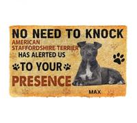 zerbino ingresso casa Non c'è bisogno di bussare allo zerbino con nome personalizzato per cani American Staffordshire Terrier