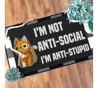 zerbino ingresso casa Non sono antisociale, sono antistupido. Zerbino per gatti