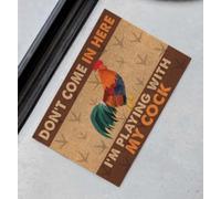 zerbino ingresso casa Pollo contadino, non entrare qui, sto giocando con il mio zerbino