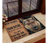 zerbino ingresso casa Prima che tu irruppassi in casa mia - Zerbino con stampa di un cane da pastore tedesco