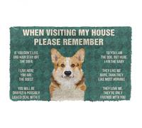 zerbino ingresso casa Si prega di ricordare le regole della casa per i cani Cardigan Welsh Corgi, zerbino personalizzato
