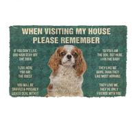 zerbino ingresso casa Si prega di ricordare le regole della casa per i cani Cavalier King Charles Spaniel Zerbino personalizzato