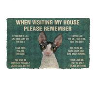 zerbino ingresso casa Si prega di ricordare le regole della casa per i gatti Cornish Rex Zerbino personalizzato
