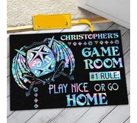 zerbino ingresso casa Tappetino personalizzato per sala giochi D&D Play Nice Or Go Home