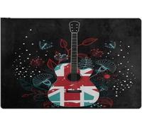 zerbino ingresso casa Tappeto zerbino con musica per chitarra e fiori e farfalle