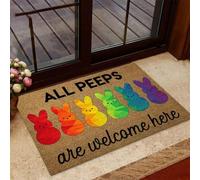 zerbino ingresso casa Tutti sono benvenuti qui, zerbino con motivo stampato per il supporto LGBT del giorno di Pasqua, regalo di inaugurazione della casa