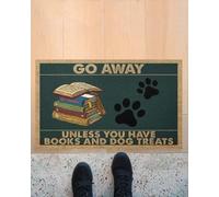 zerbino ingresso casa Vai via se non hai libri e dolcetti per cani - Regalo per zerbino per amanti dei libri