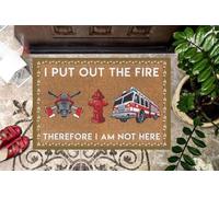 zerbino ingresso casa Vigile del fuoco, ho spento l'incendio, zerbino per interni ed esterni per vigili del fuoco