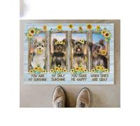 zerbino ingresso casa Yorkie, tu sei il mio sole, girasole, zerbino divertente per interni ed esterni