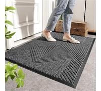 Zerbino Ingresso Casa, Zerbini per Ingresso Esterno, Tappeto Antiscivolo Entrata, Intrappola la Polvere, Zerbino Impermeabile, Lavabile, Resistente allo Sporco | Tappe(Size:45*75cm,Color:grigio scuro)