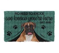 zerbino ingresso casa Zerbino con nome personalizzato Boxer Dog We Know Youre Here