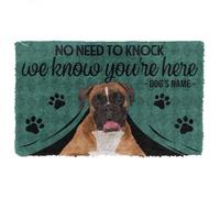 zerbino ingresso casa Zerbino con nome personalizzato Boxer Dog We Know Youre Here