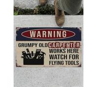 zerbino ingresso casa Zerbino di benvenuto con avviso per carpentiere, idea inaugurazione della casa per il compleanno di un amico