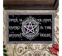 zerbino ingresso casa Zerbino di HalloweenCheck Ya Energy Purple Pentagram Doormat