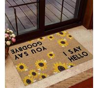zerbino ingresso casa Zerbino divertente con scritta Girasole, ti dico ciao, tu dici addio