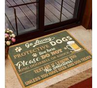 zerbino ingresso casa Zerbino divertente vintage per interni ed esterni con scritta Vai via, cani protettivi, vivi qui