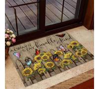 zerbino ingresso casa Zerbino per interni ed esterni con motivo a farfalla girasole, sempre umile e gentile