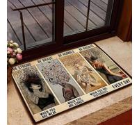 zerbino ingresso casa Zerbino per interni ed esterni con scritta Music Note Lady Sii forte, sii coraggioso, sii umile, sii tosto.