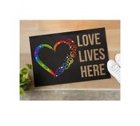 zerbino ingresso casa Zerbino per interni ed esterni Cuore arcobaleno - Pace - L'amore vive qui per gli amanti degli hippie