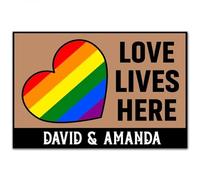 zerbino ingresso casa Zerbino personalizzato con nome personalizzato Mr & Mrs - Zerbino per interni ed esterni LGBTQ, pace, uguaglianza