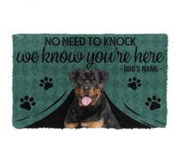 zerbino ingresso casa Zerbino personalizzato con nome Rottweiler We Know Youre Here