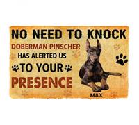 zerbino ingresso casa Zerbino personalizzato per cani DOBERMAN PINSCHER, NON C'È BISOGNO DI BUSSARE