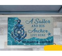 zerbino ingresso casa Zerbino personalizzato Un marinaio e la sua ancora vivono qui