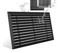 Zerbino per esterni, telaio in alluminio nero, 50 x 80 cm, per esterni, in alluminio, per esterni, con fibre di polipropilene, resistente alle intemperie