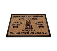 Zerbino Ingresso Esterno Before You Break Into My House Funny Shepherd German Dog Anti-Sporco Zerbino D'Ingresso Antiscivolo Tappetino D'Entrata Per Casa Cucina Camera 60X40Cm