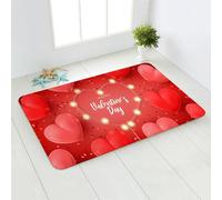 Zerbino Ingresso Esterno Cuore Giallo Rosso Tappeto Salotto Poliestere Tappeti Soggiorno Cucina Moderno Zerbino Ingresso Interno Lavabile Tappeto da Esterno Antiscivolo Tappeti Moderni 80x120