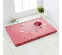 Zerbino Ingresso Esterno Cuore Rosso Bianco Tappeto Ingresso Interno Poliestere Tappeto da Esterno Cucina Moderno Salotto Lavabile Tappeti Soggiorno Moderni Antiscivolo Tappetto 40x60cm