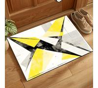 Zerbino Ingresso Esterno Geometria Gialla Nera Tappetino per porta esterno,impermeabile,lavabile,tappetino robusto antiscivolo,trattiene la polvere,per corridoio,ingresso,cucina,camera 60x90cm