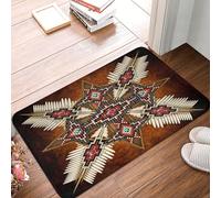 Zerbino Ingresso Esterno Native American Art Medicine Wheel Antiscivolo Zerbino Per Porta Assorbente Tappetino Per Casa Interno Corridoio 60X40Cm
