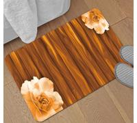Zerbino Ingresso Esterno Tappeto Esterno Zerbino Ingresso Interno Tappeti | Morbido Spessore Flanella Durabile Lavabile in Macchina,Antiscivolo Assorbereacqua,Marrone Arancione 50x80cm