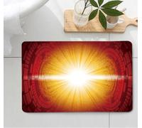 Zerbino Ingresso Esterno Tappeto Esterno Zerbino Ingresso Interno Tappeti | Morbido Spessore Flanella Durabile Lavabile in Macchina,Antiscivolo Assorbereacqua,Geometria Rossa Arancione 50x80cm